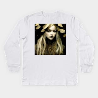 The Golden Faerie of the Shadows Kids Long Sleeve T-Shirt